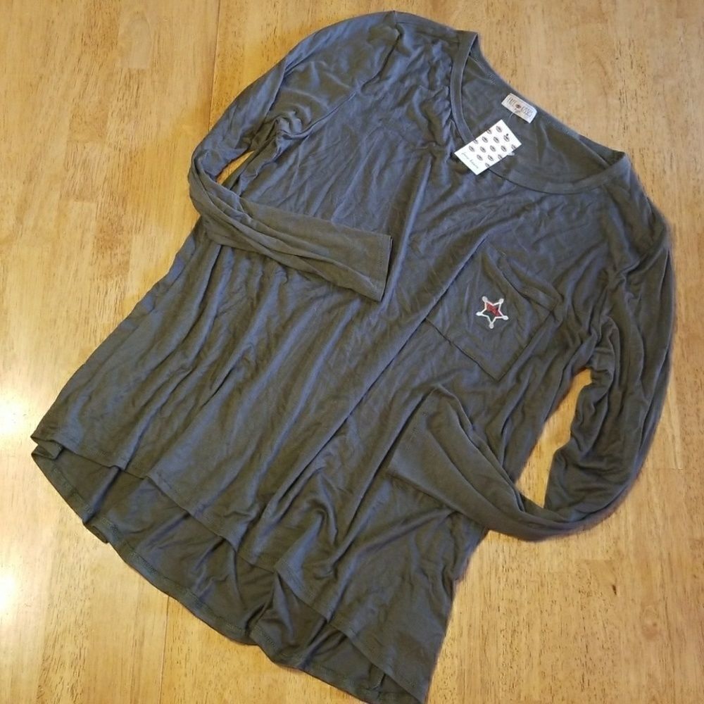 𝅺MILITARY Green Top By Free Kisses Long Sleeve